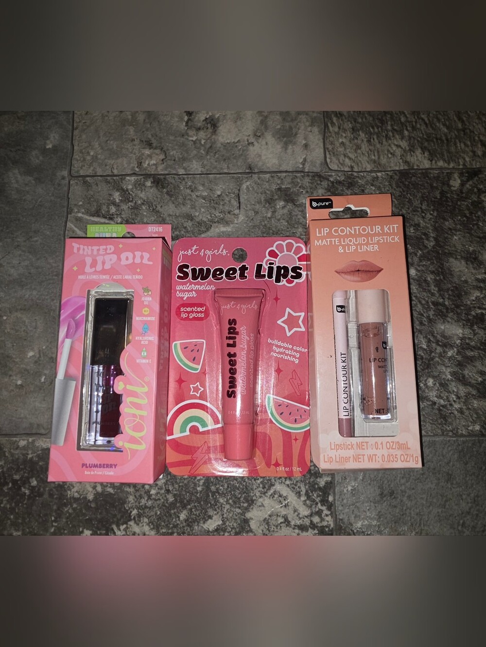 Lip Bundle- Tinted Lip Oil, Lip Gloss, Lipliner & Liquid Lipstick BNIB